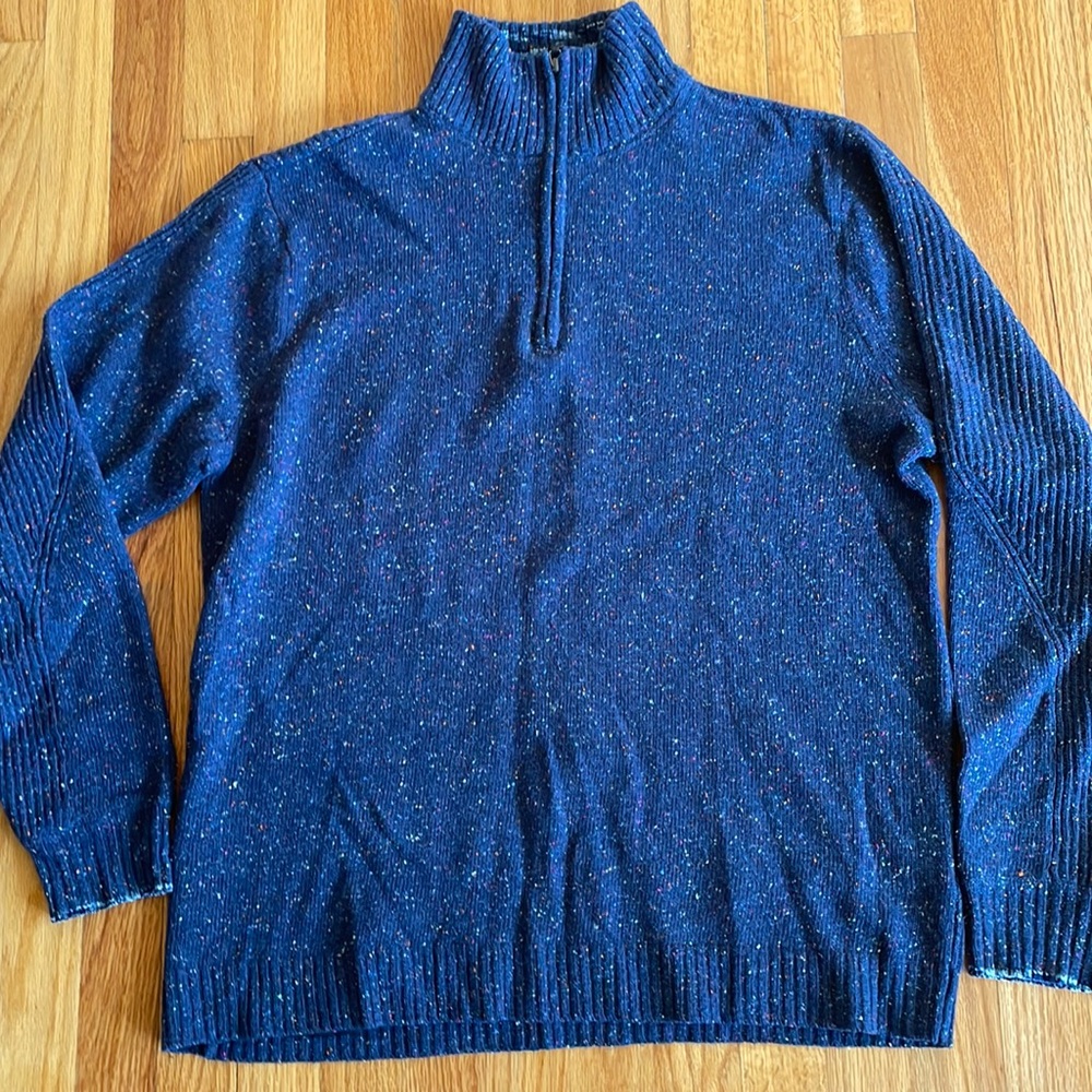 Robert Graham Wool Quarter Zip Sweater Blue L‎ A1